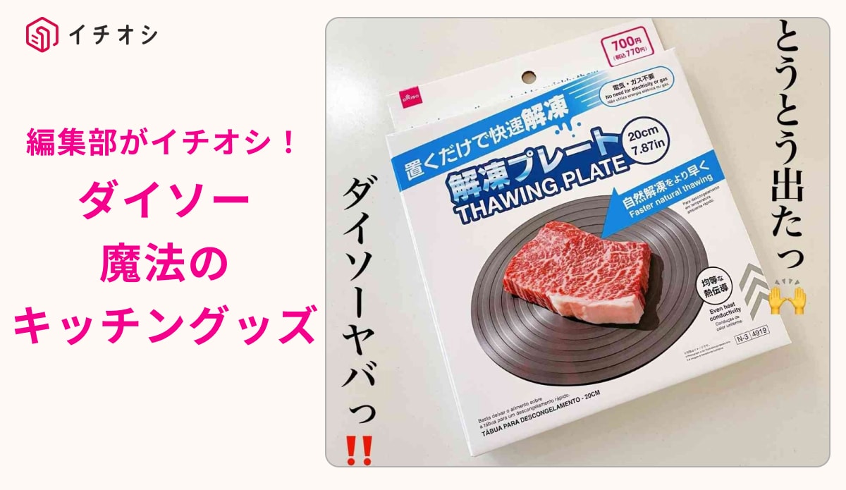 【ダイソー激震】他店なら1000円以上!? 置くだけ「解凍プレート」が770円は事件レベル！