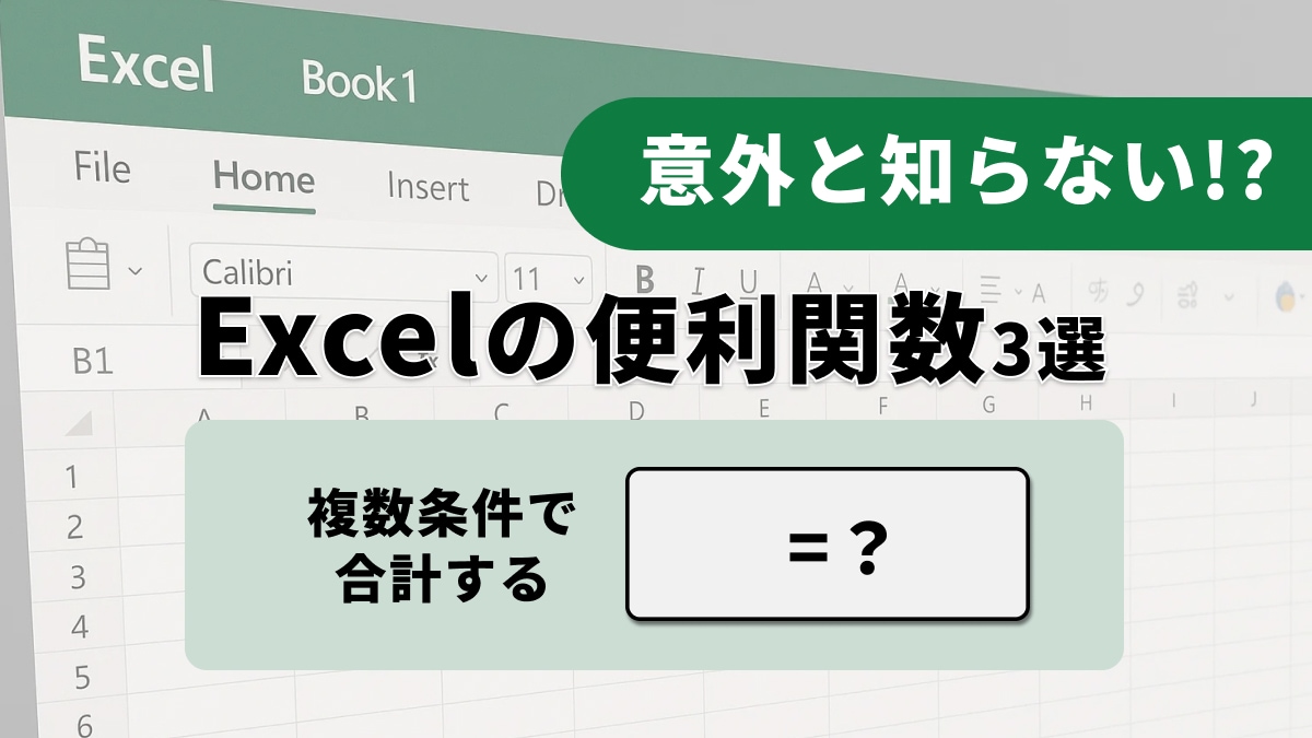 【Excel集計】「条件ごとの合計、電卓でやってない？」ミスをゼロにする条件付き集計3選