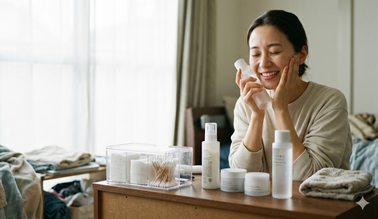 【月収10万円台】30代パート女性の家計術！100均掃除シートで節約し、国産スキンケアと週1外食でバランスを