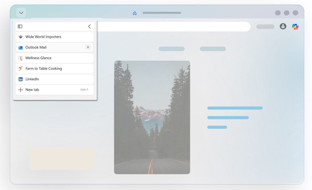 Edge 垂直タブ・設定