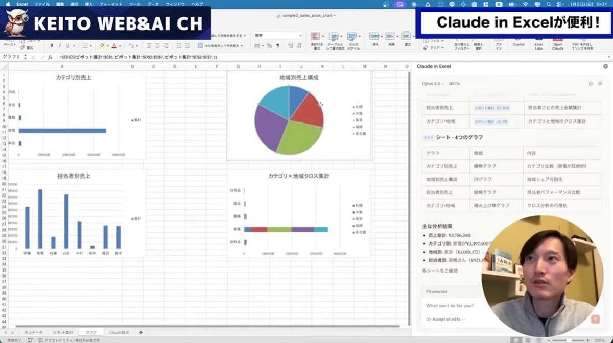 ピボット集計とグラフ作成