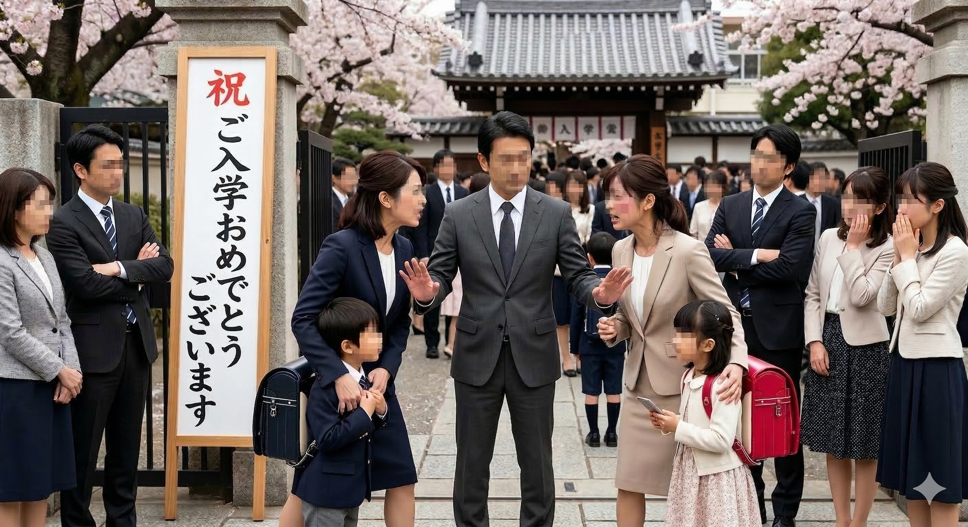 記念撮影の順番は譲り合いの心で、困った時は先生に助けを求めましょう