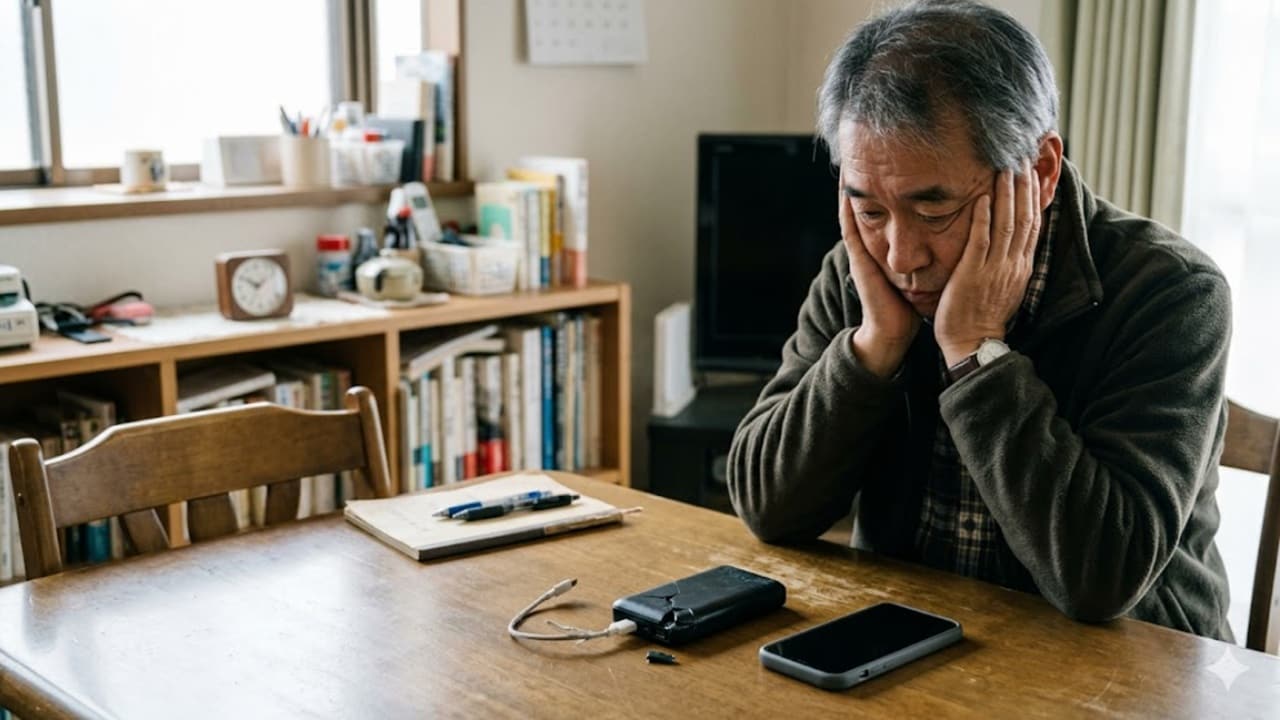 【月収10万円台】60代男性が安物モバイルバッテリーで即破損の悲劇！新品iPhoneに投資するメリハリ家計術