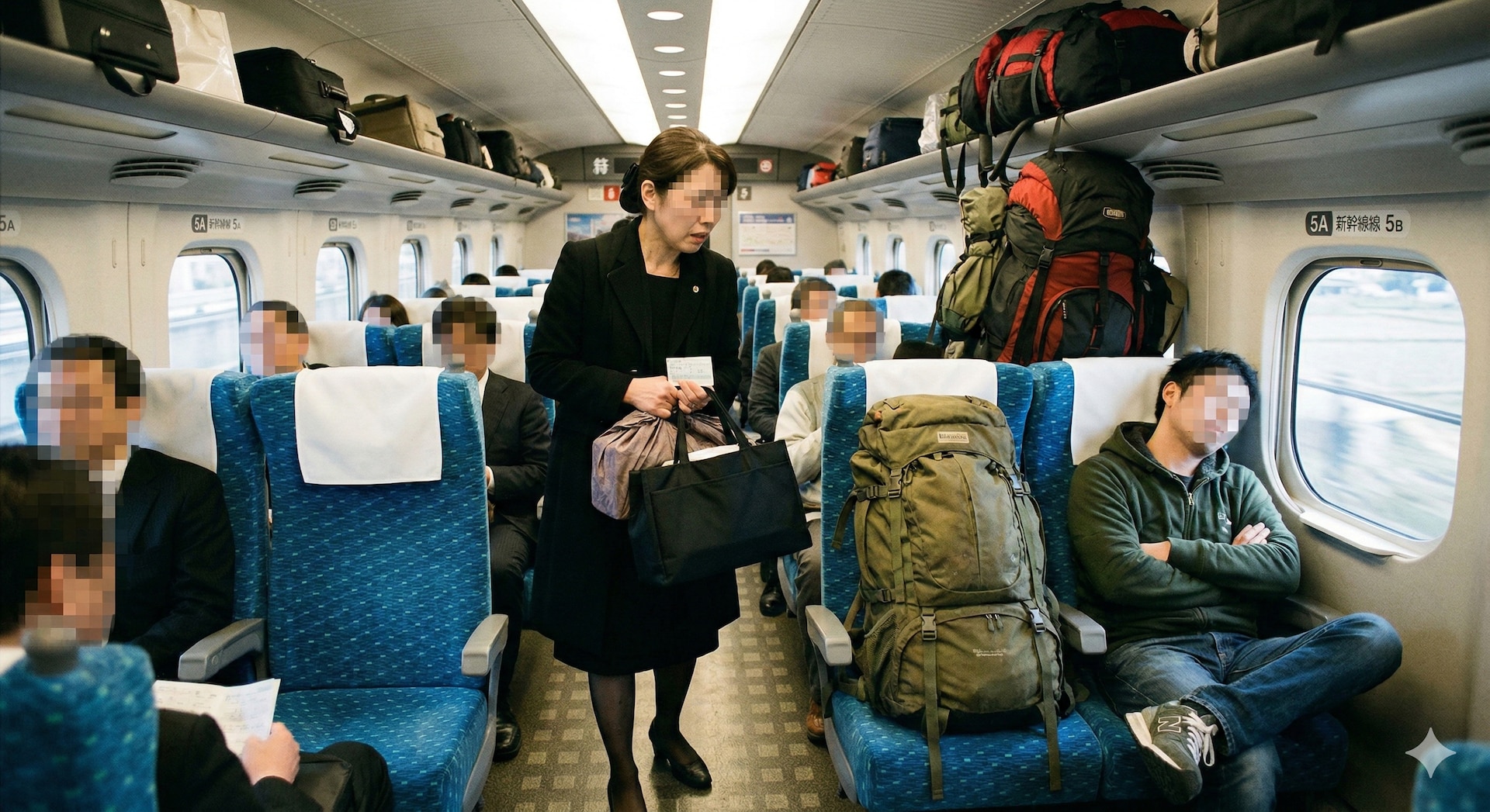 新幹線で予約した席に別の客が座っていた→注意すると「どこでもいいだろ」と威圧され…