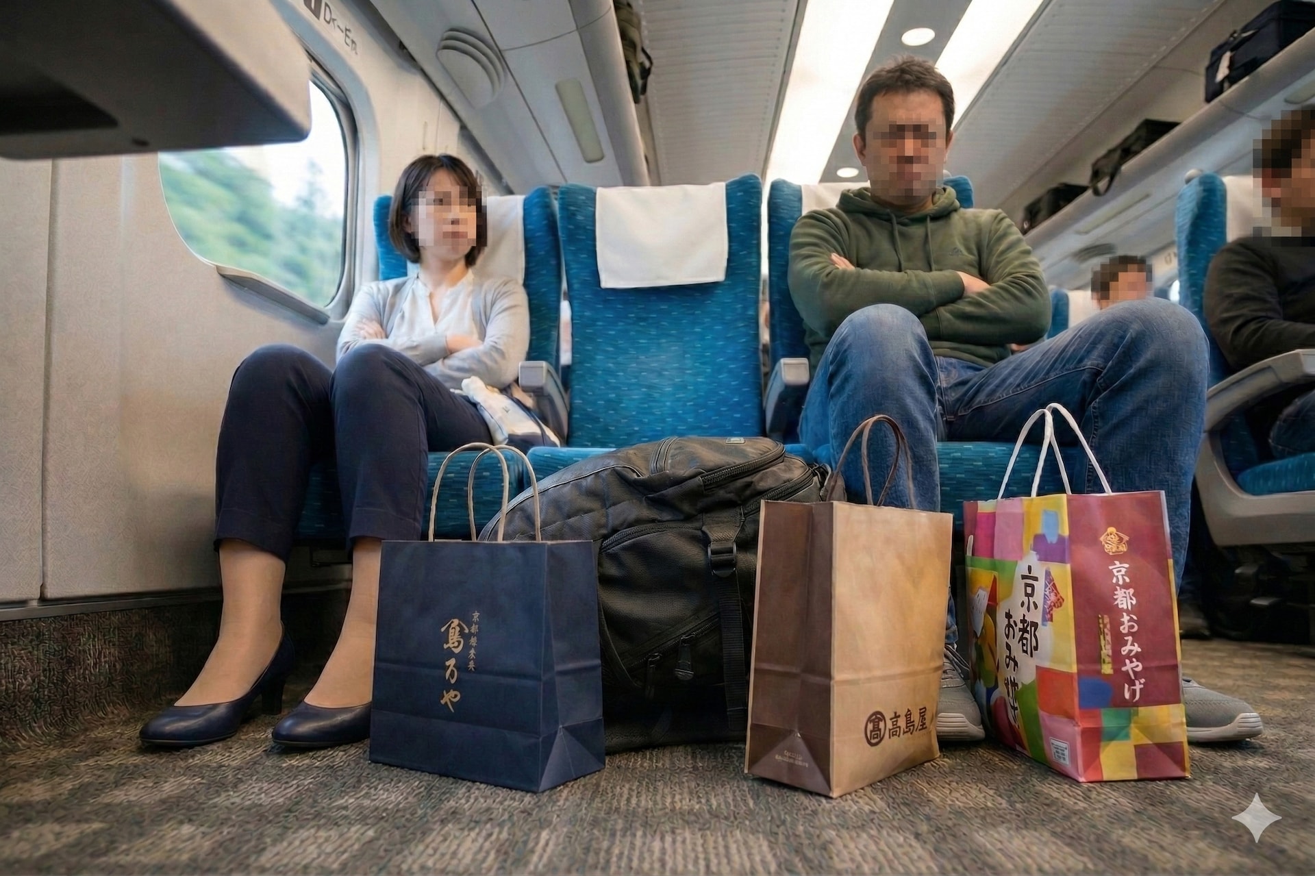 威圧的な相手との直接対決は避け、車掌に相談して席を移動するのが安全です