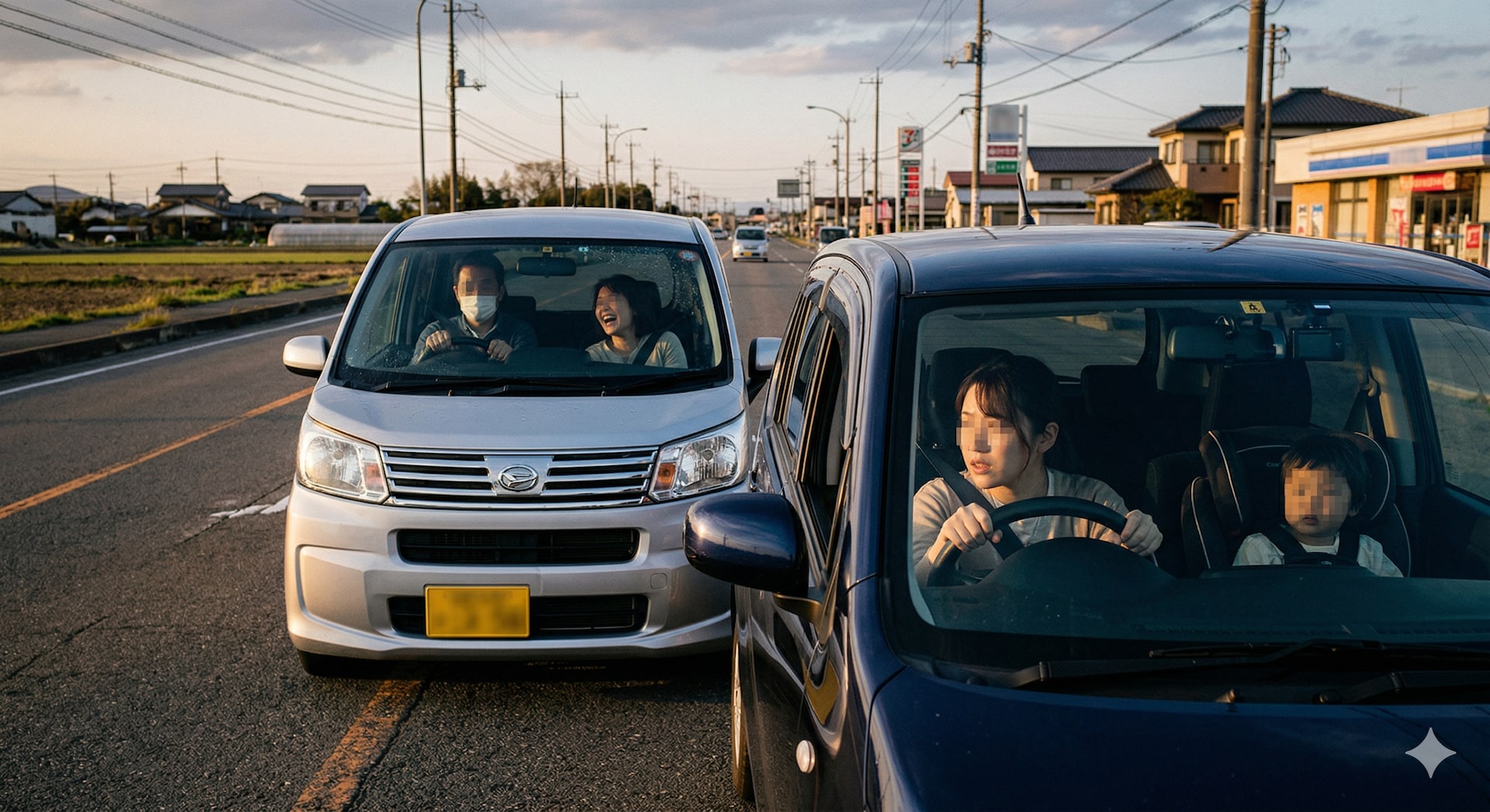 異常な煽り運転には反応せず、車をロックして警察にドラレコ映像を提出しましょう　※Google Geminiにて作成