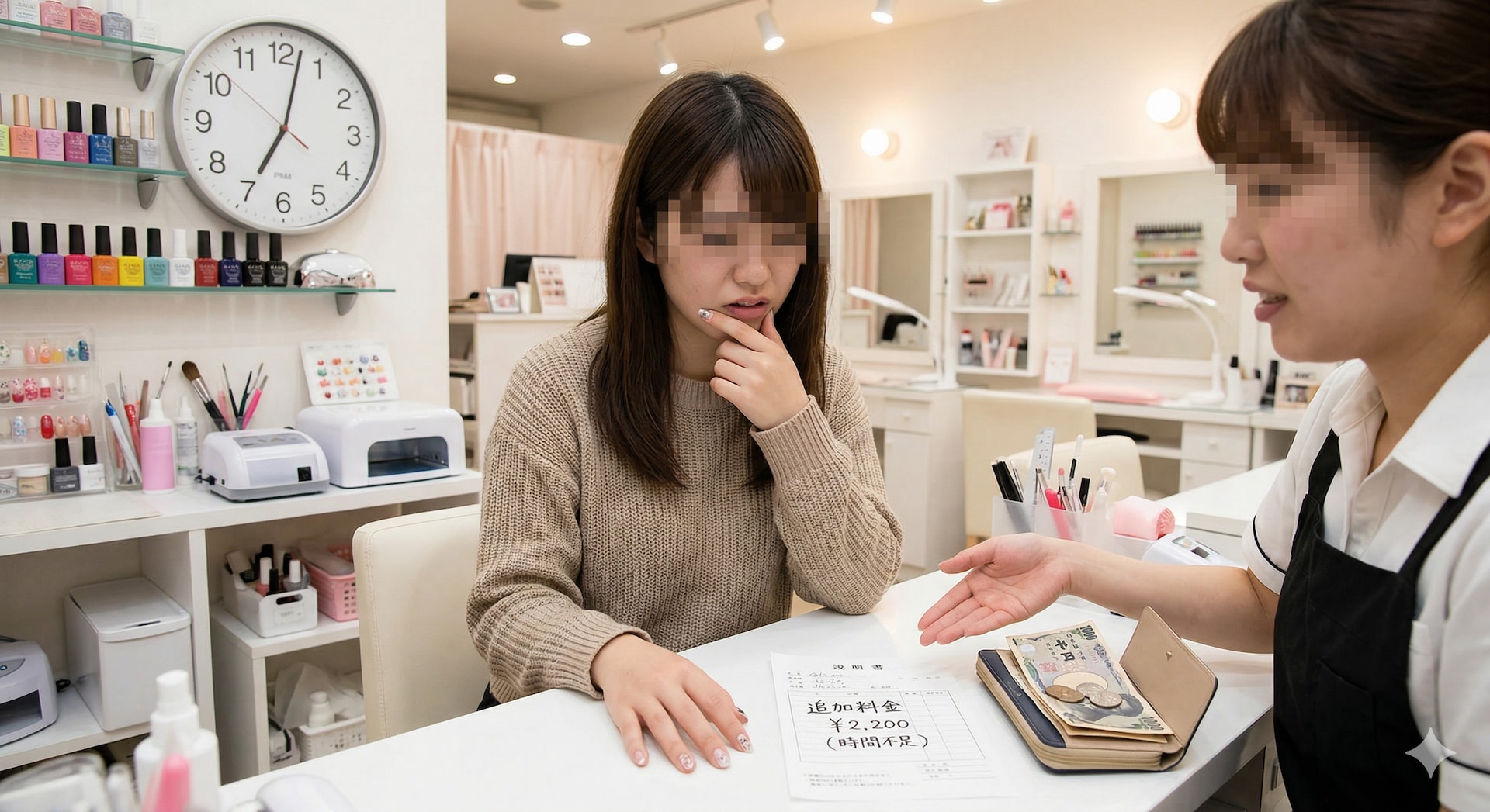 サロン都合で予定時間オーバー→追加料金を求められ…納得いかない！