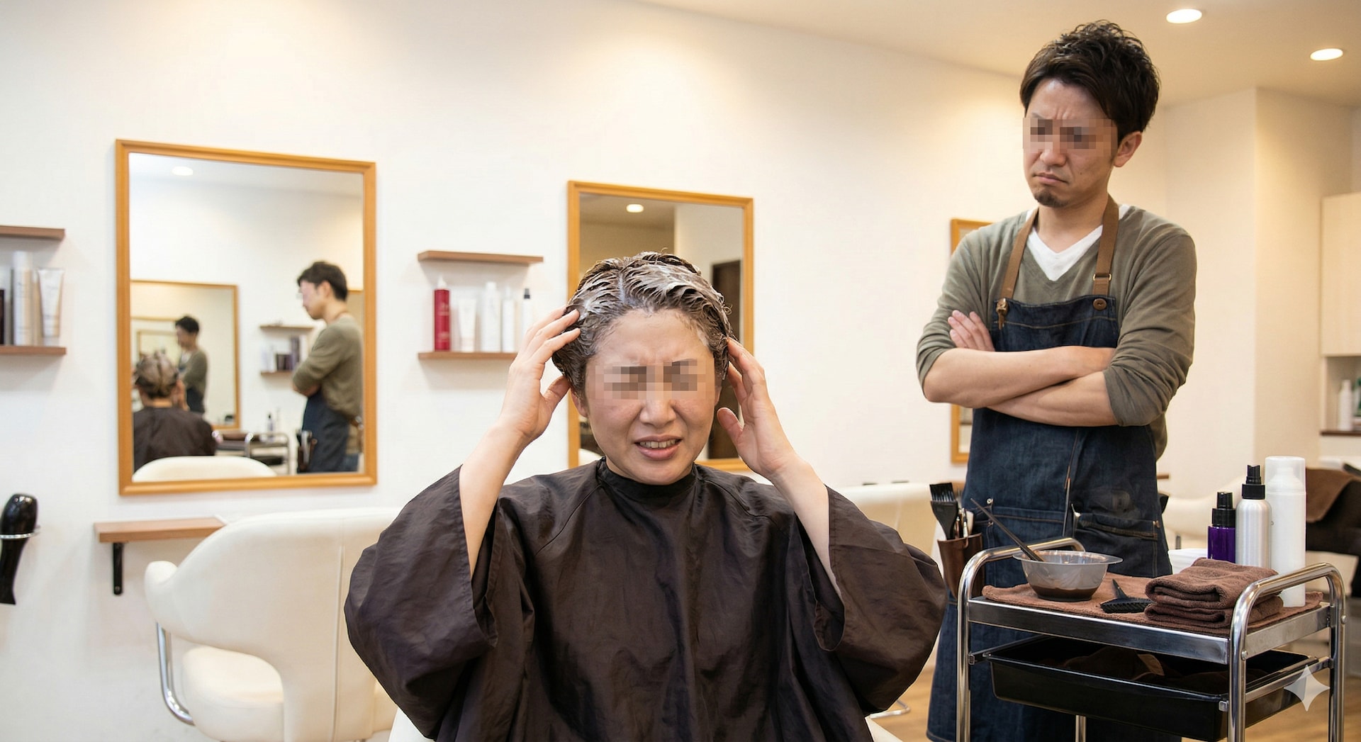 美容室でカラー剤が染みると伝えたら「頭皮は赤くなってない」と不機嫌に→その後の対応にショック