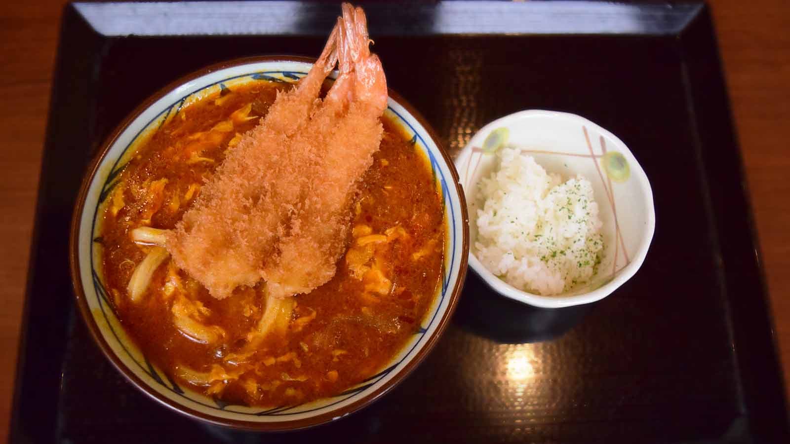 海老カツトマたまカレーうどん