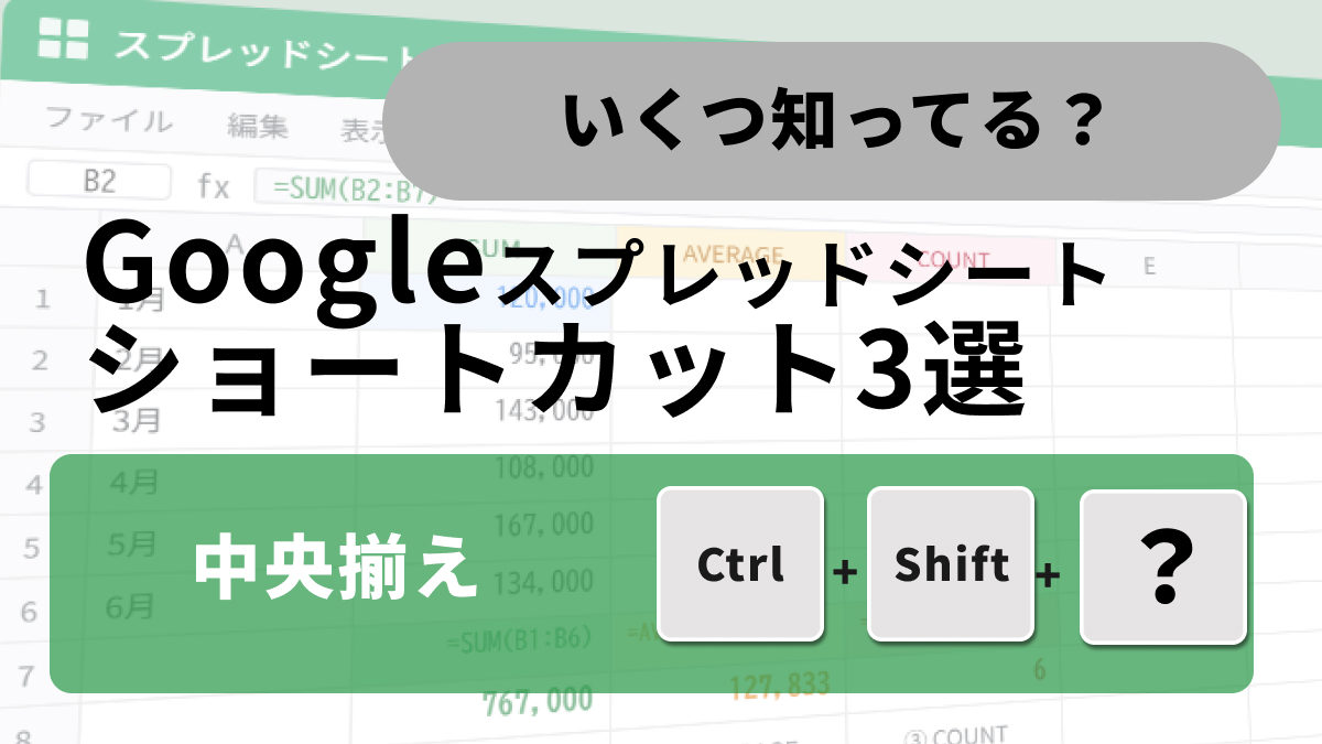 スプレッドシートでセル配置や文字の太字装飾を瞬時に整えるショートカット解説イメージ