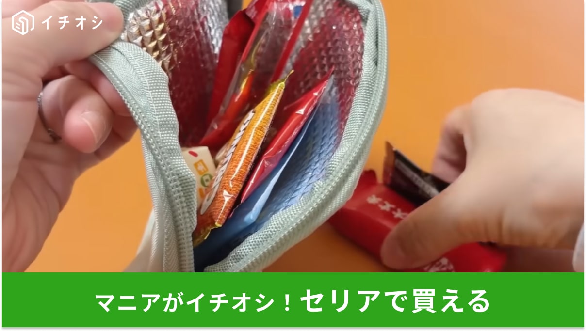 【セリア夏グッズ】チョコレートも冷たいまま持ち歩けて最高！110円保冷ポーチが猛暑のお出かけに有能！