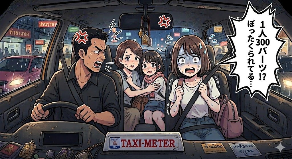 公式乗り場だからといって100%安心せず、乗車直後のメーター確認は必須です