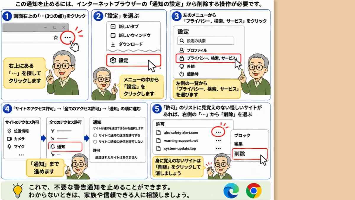 「ウイルスに感染しました」は詐欺です｜警告画面の正しい消し方【セキュリティ①】