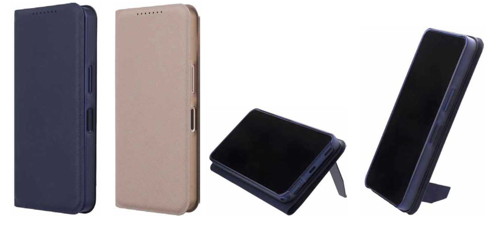 AQUOS R11 SH-51G　スタンドスマートフリップケース（ダークネイビー／ベージュ）