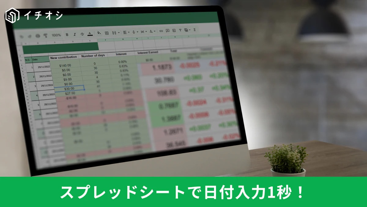 Google スプレッドシートの画面上でキーボードショートカットを活用し、今日の日付の挿入や不要な書式リセット、数式の一括表示を行っているイメージ