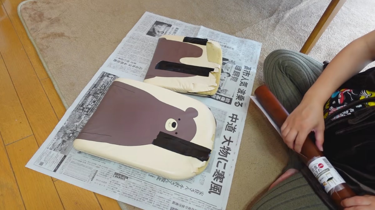 100均DIY ボロボロのベビーチェア、本当に直せる??