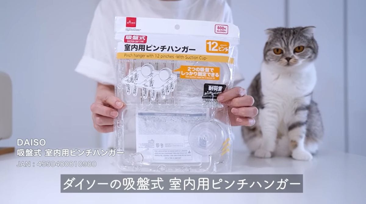 ダイソー「吸盤式 室内用ピンチハンガー」