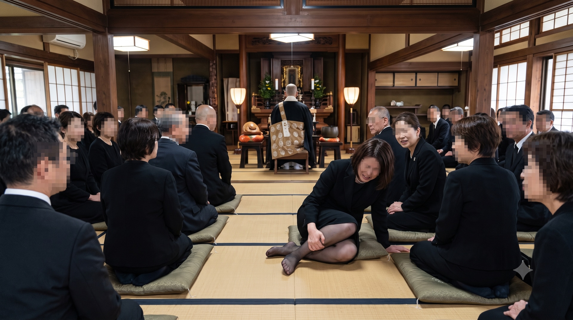 最後に入室して大慌て！座布団の隙間に正座した悲劇