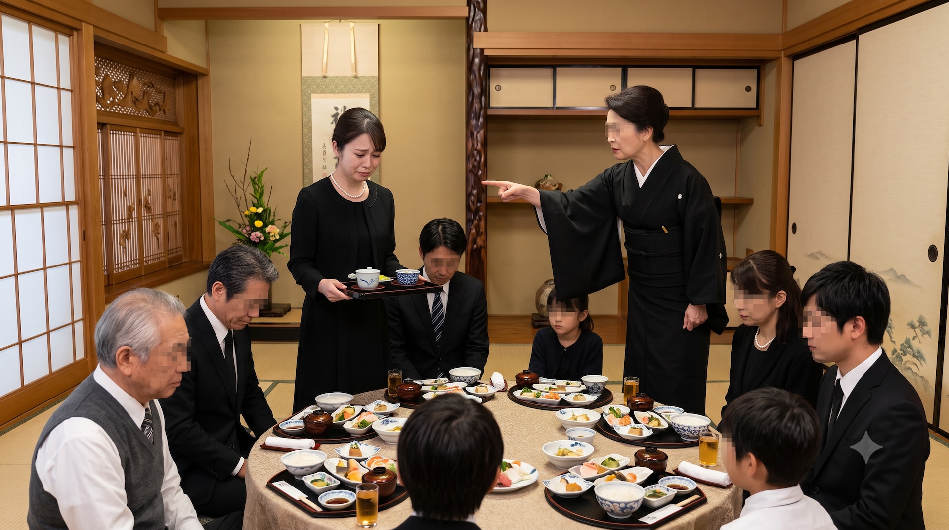 料亭の個室で突然の標的に! 親戚の前で公然と叱責されたお嫁さん