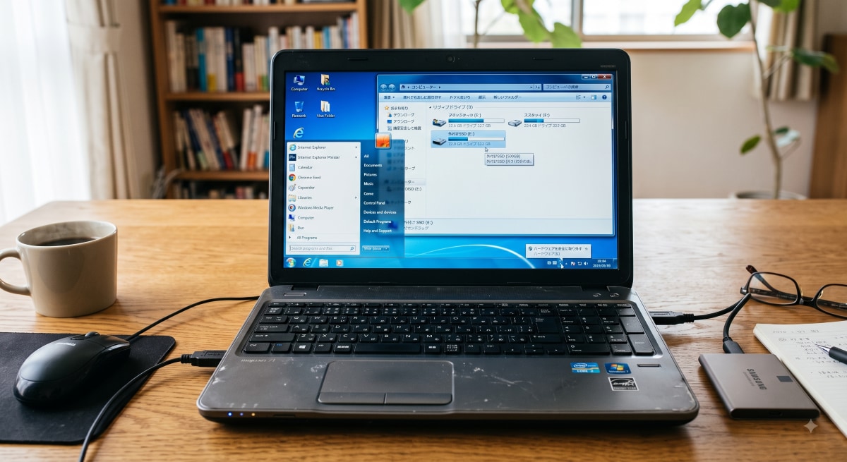 「SSD搭載のWindows 7」が爆速化!?※Google Geminiにて作成