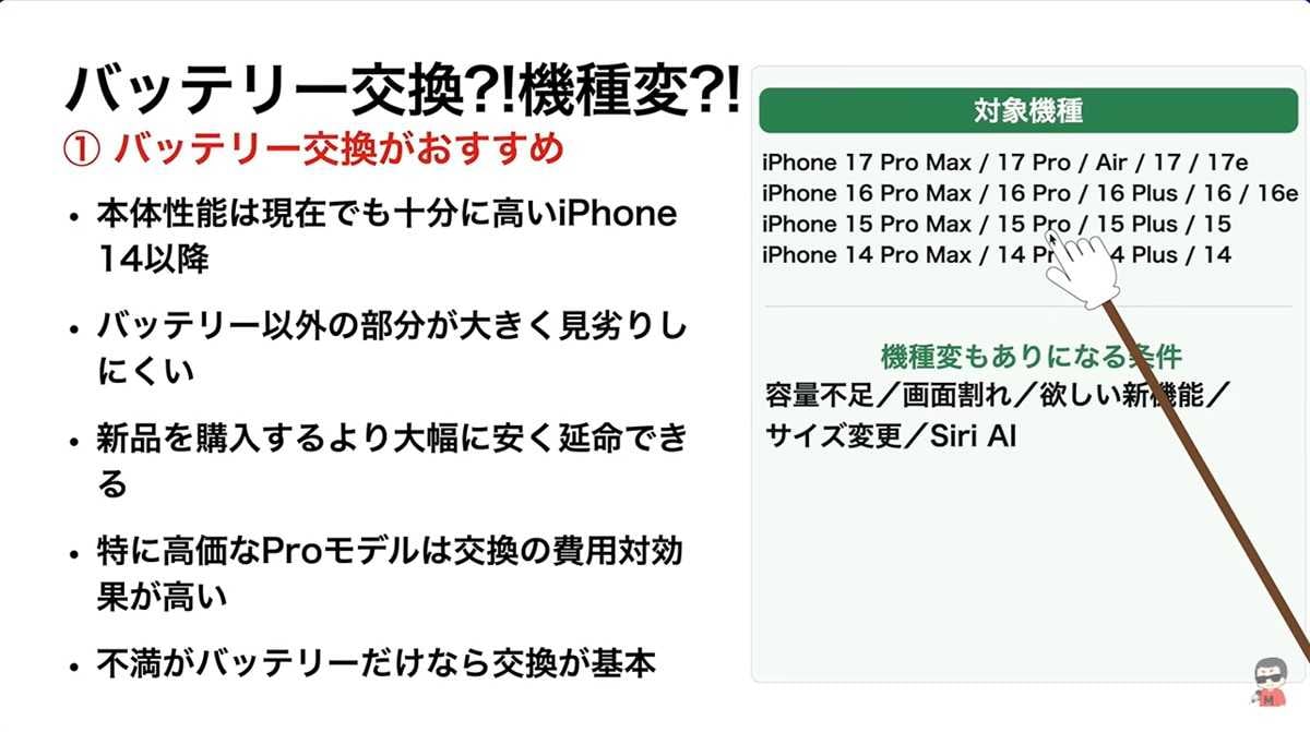 iPhone 14以降はバッテリー交換がおすすめ!