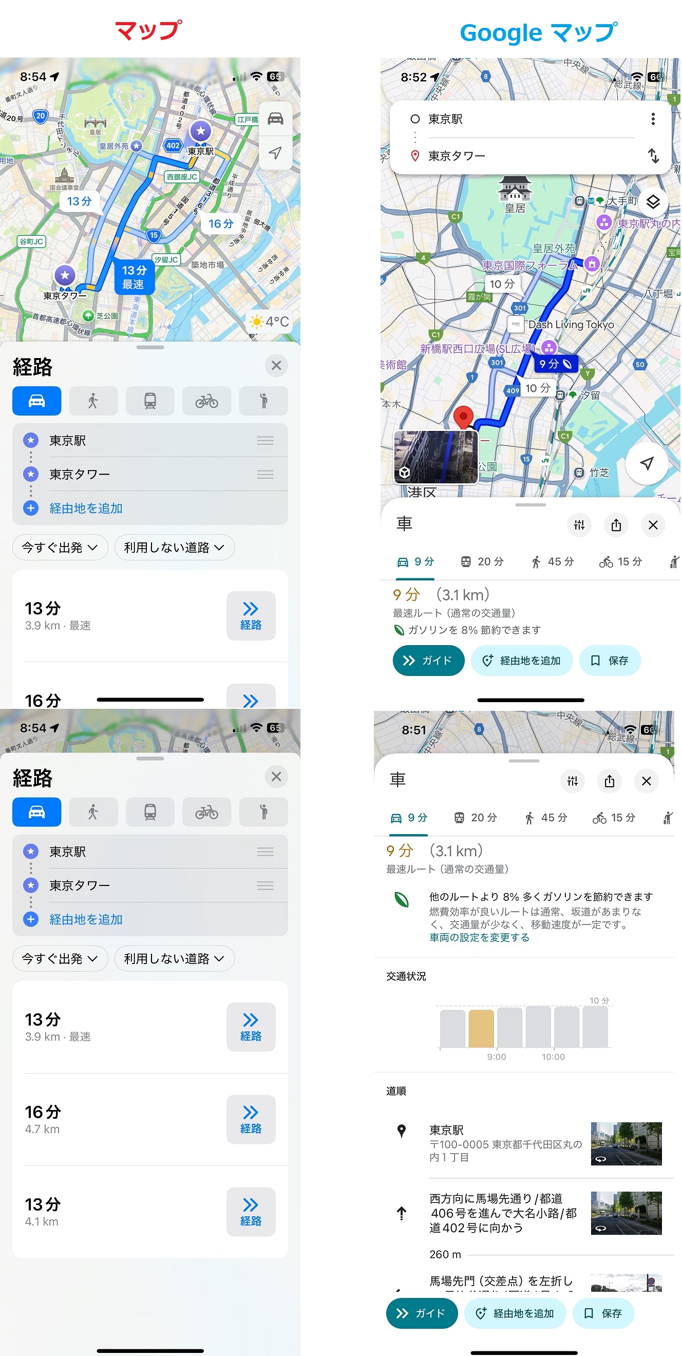 経路案内・ナビゲーション機能