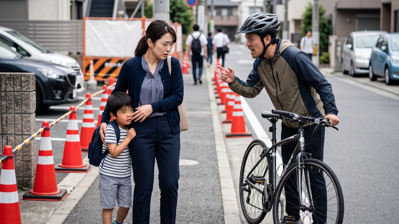 子連れ歩道で暴走自転車が急接近!注意後の逆切れ対処と自衛策