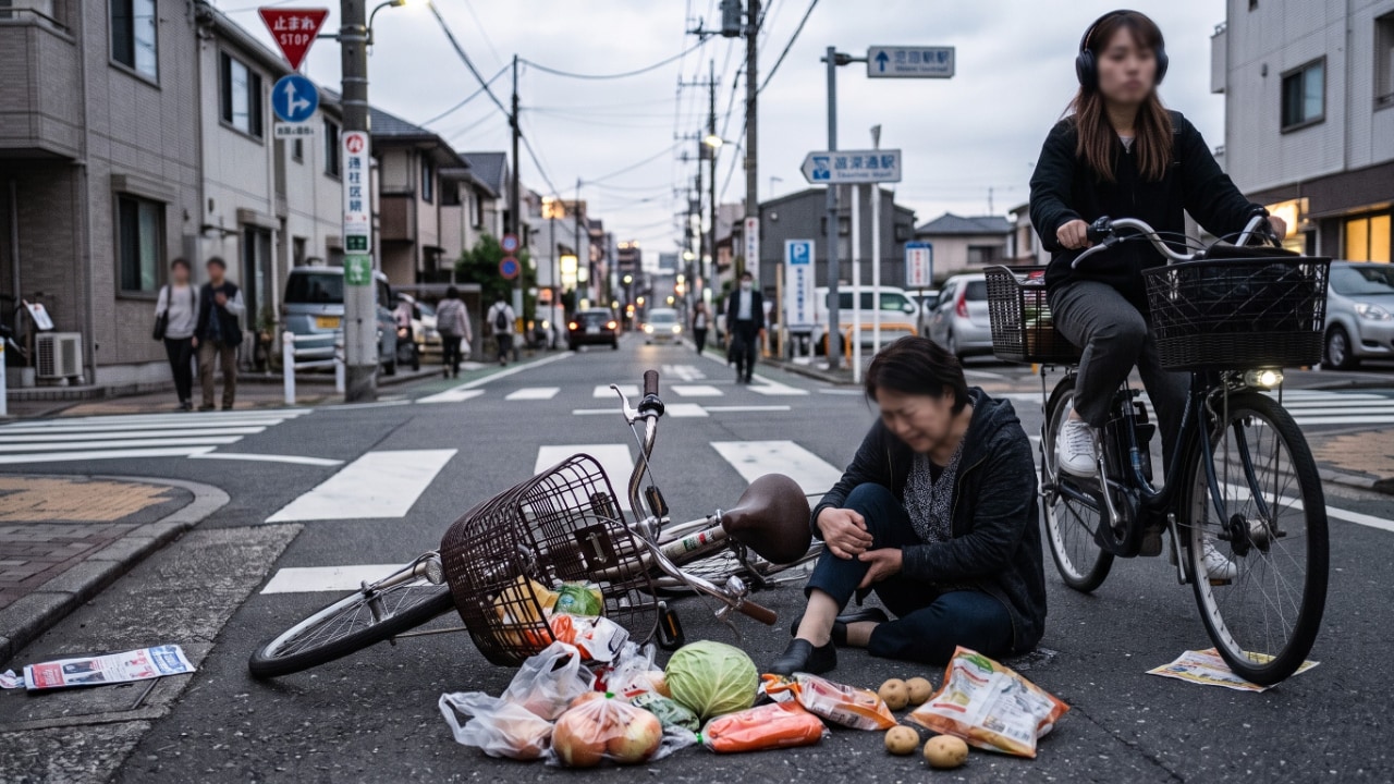イヤホン自転車の暴走で転倒!非接触事故での証拠保存と対応策