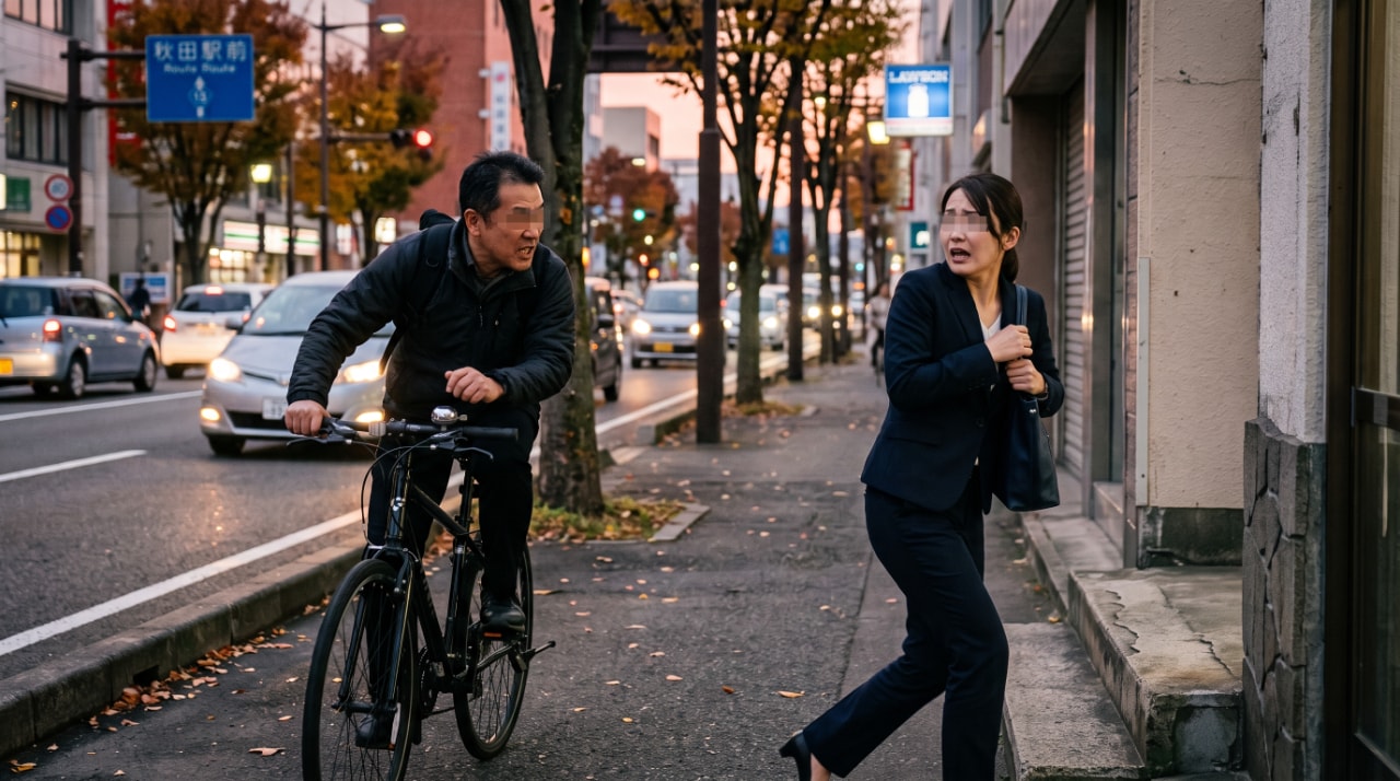 歩道での自転車ベル連打に困惑！冷静な距離確保とトラブル自衛策