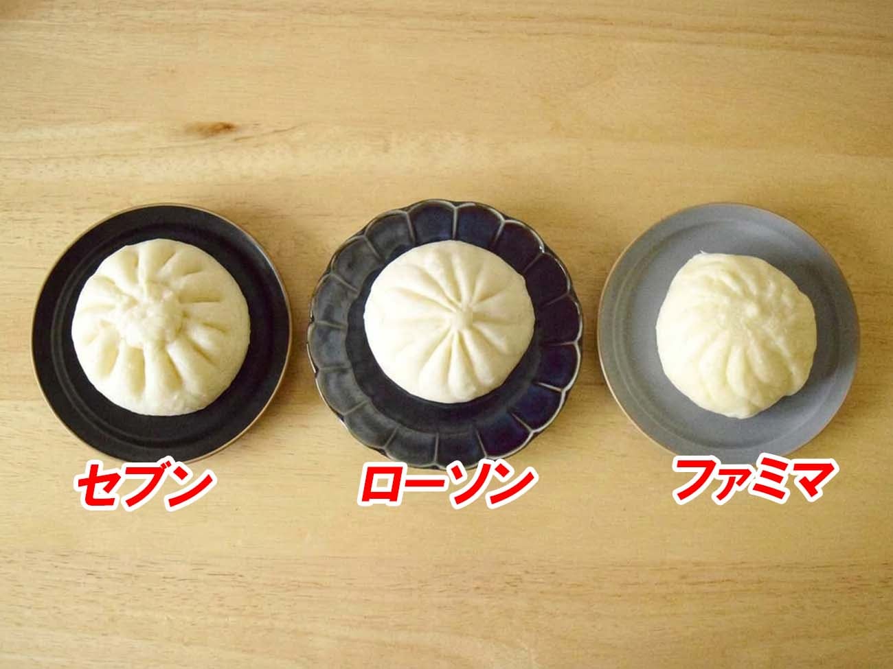 コンビニ3社肉まん比較
