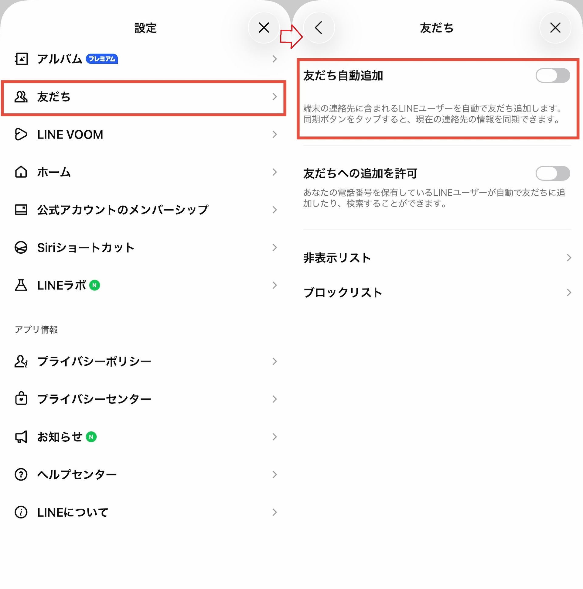 友だち>友だち自動追加