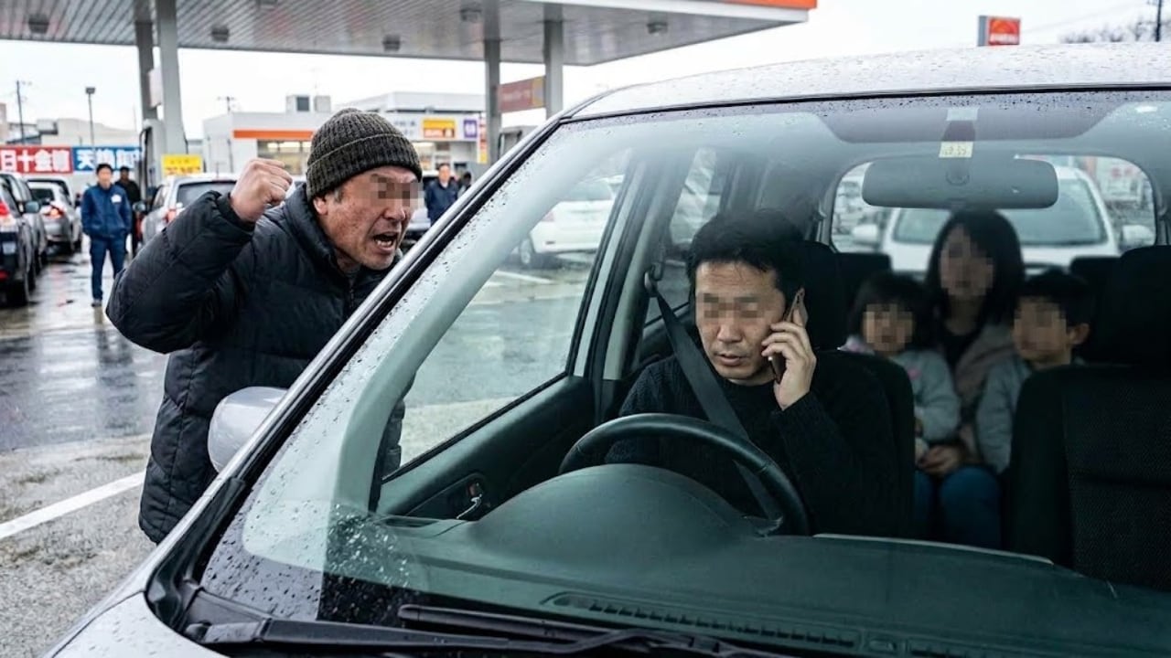 SA給油列で強引な割り込み！声掛けに対し暴言を吐いてきた男を冷静に撃退