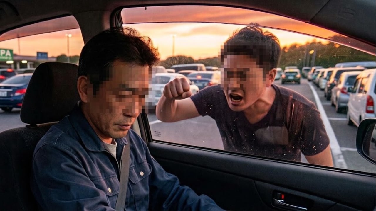 GWのPA駐車場で横取り！窓を叩く暴言男をスルーして家族を守った自衛術