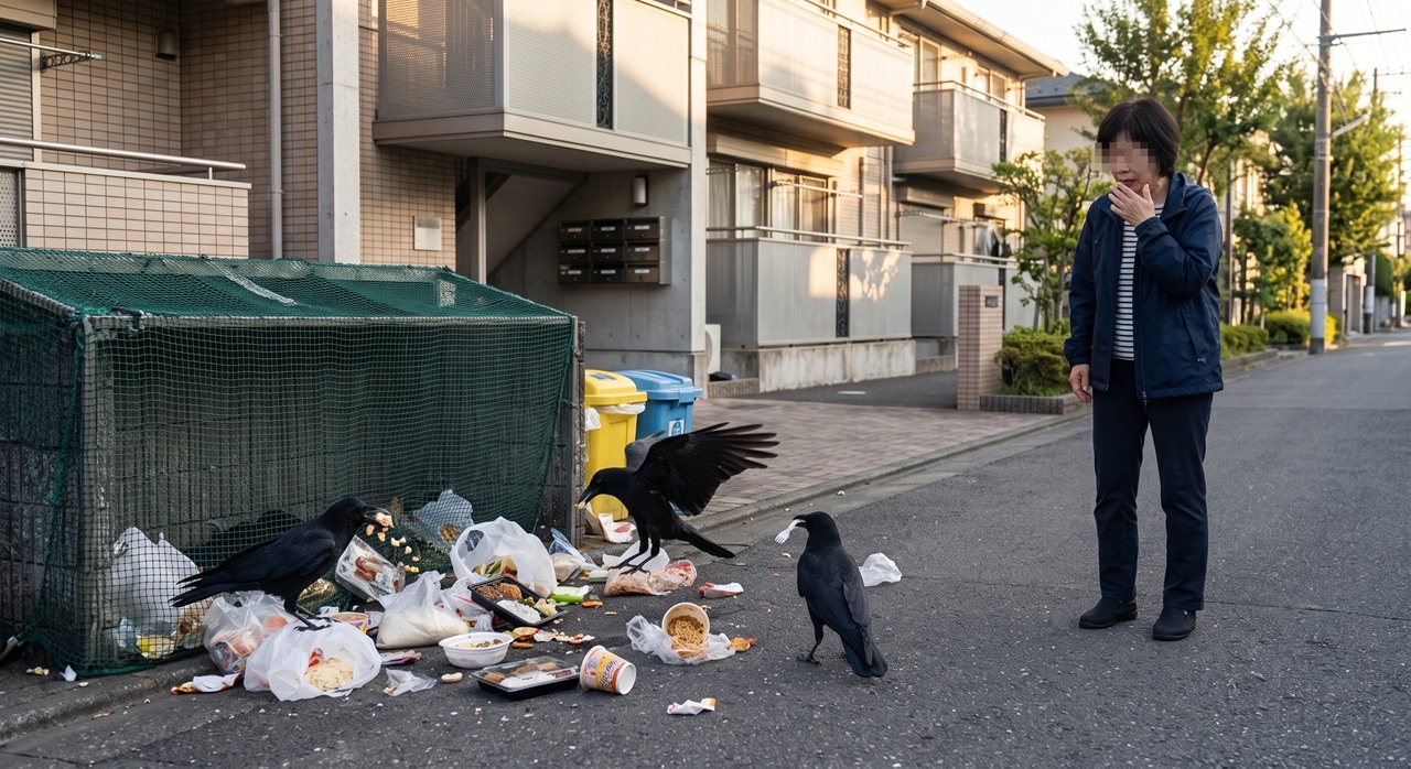 通行人の残飯放置でカラス被害！賃貸管理会社の機転で解決