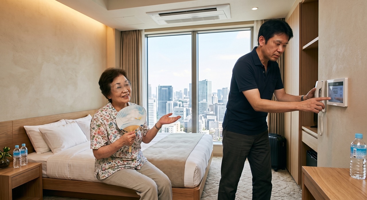 真夏のホテルでエアコンが不調！きれいな外観の一方、設備は古い格安施設での思い出