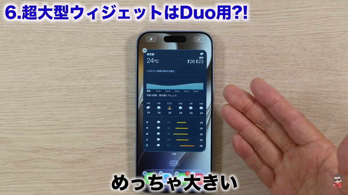 Duo用？画面を占領する超大型ウィジェット