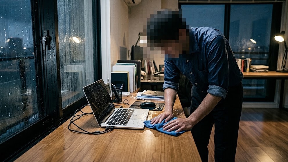 風圧で窓が開きPCが水濡れ!施錠確認と配置の見直しで再発を防止