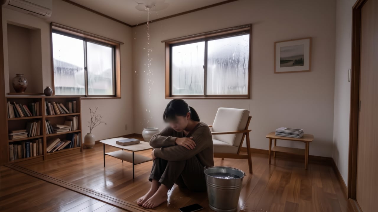 大雨で職場の古い宿舎が雨漏り!半年間放置されるも粘り勝ち解決