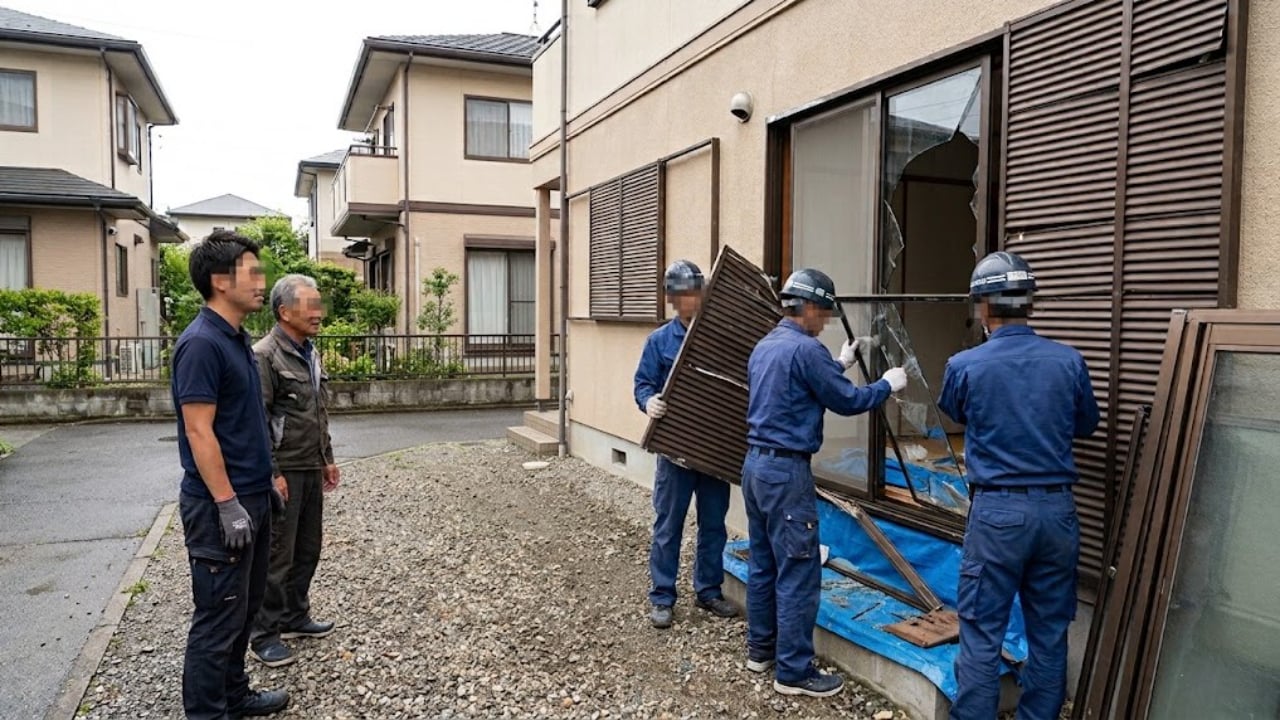 隣家の屋根が飛来し雨戸と窓が破損!隣人の誠実な対応で円満解決した体験談