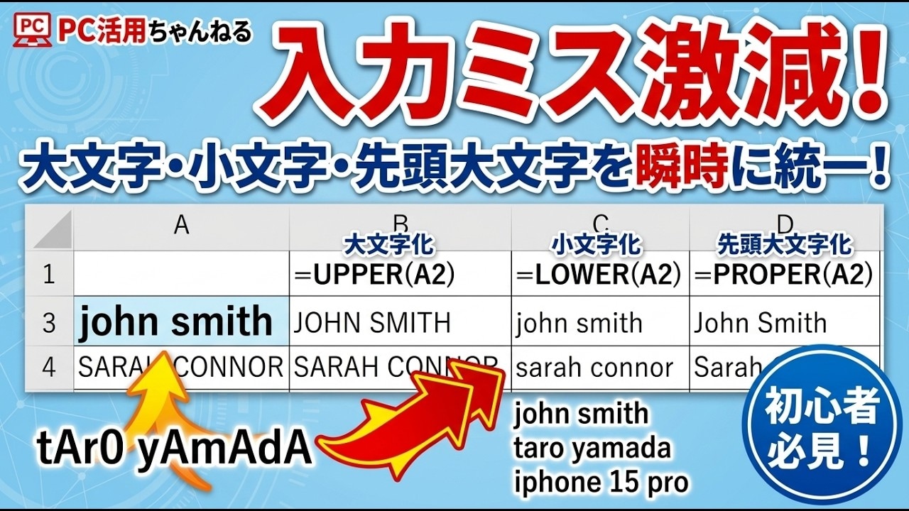 Excelの表記揺れを一括統一する3つの関数