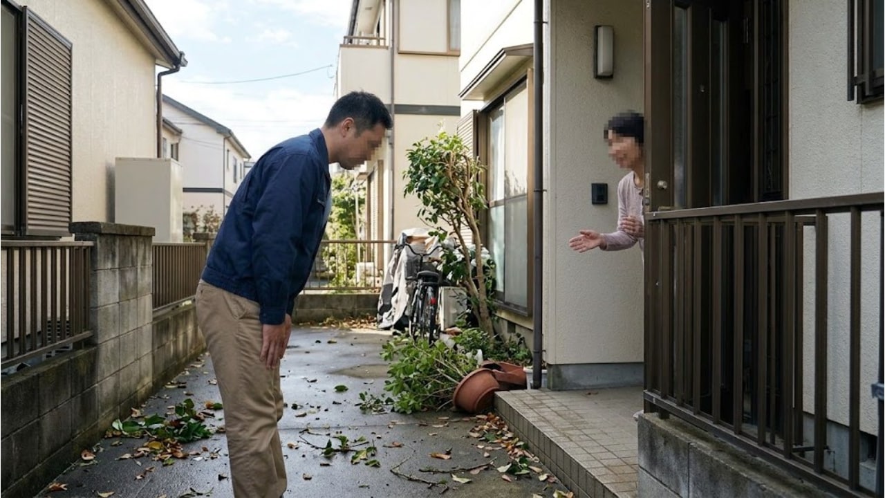 物置が隣家フェンスに直撃！個人賠償保険と謝罪で解決した体験