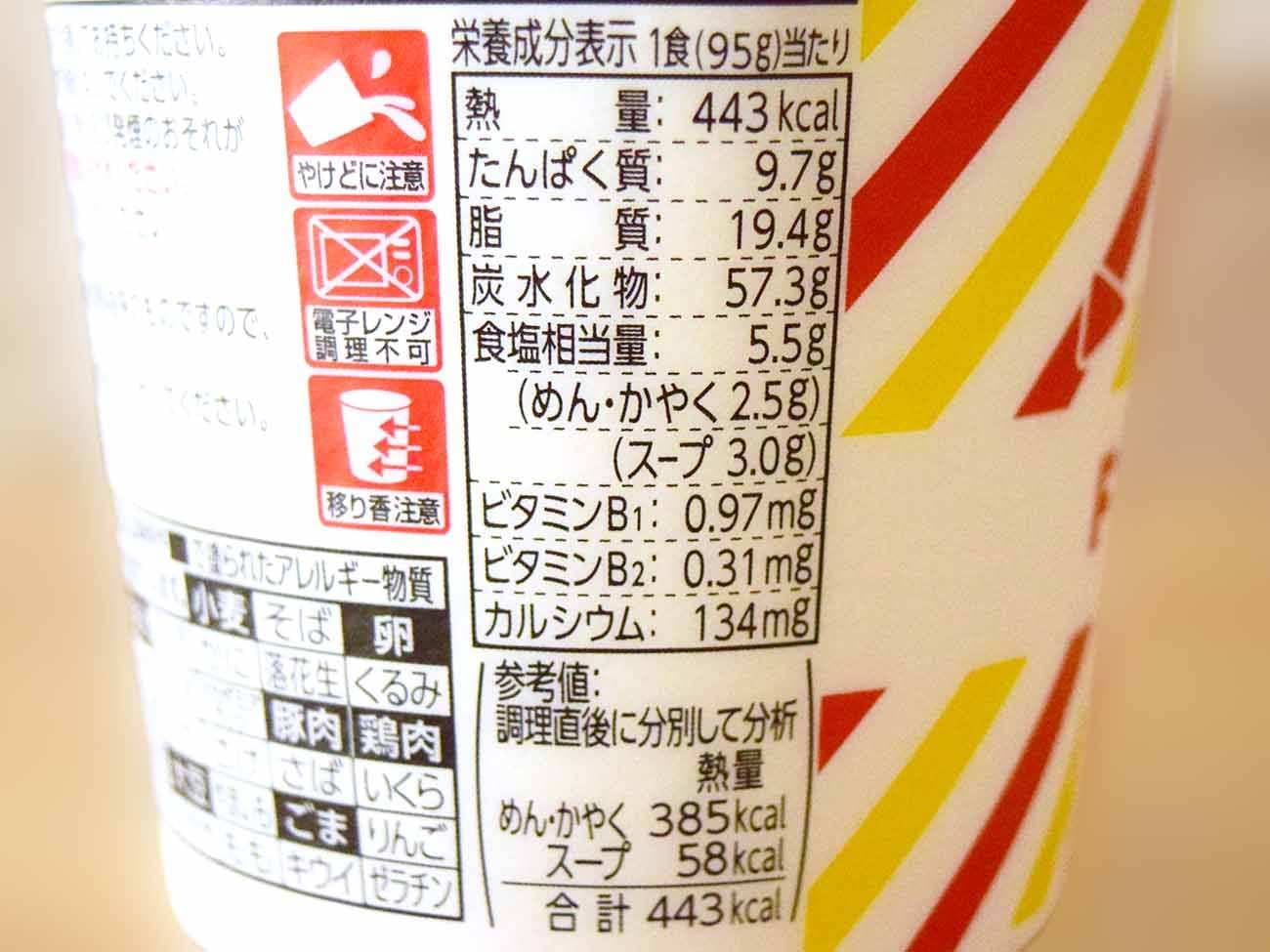 1食(95g)あたり443kcal