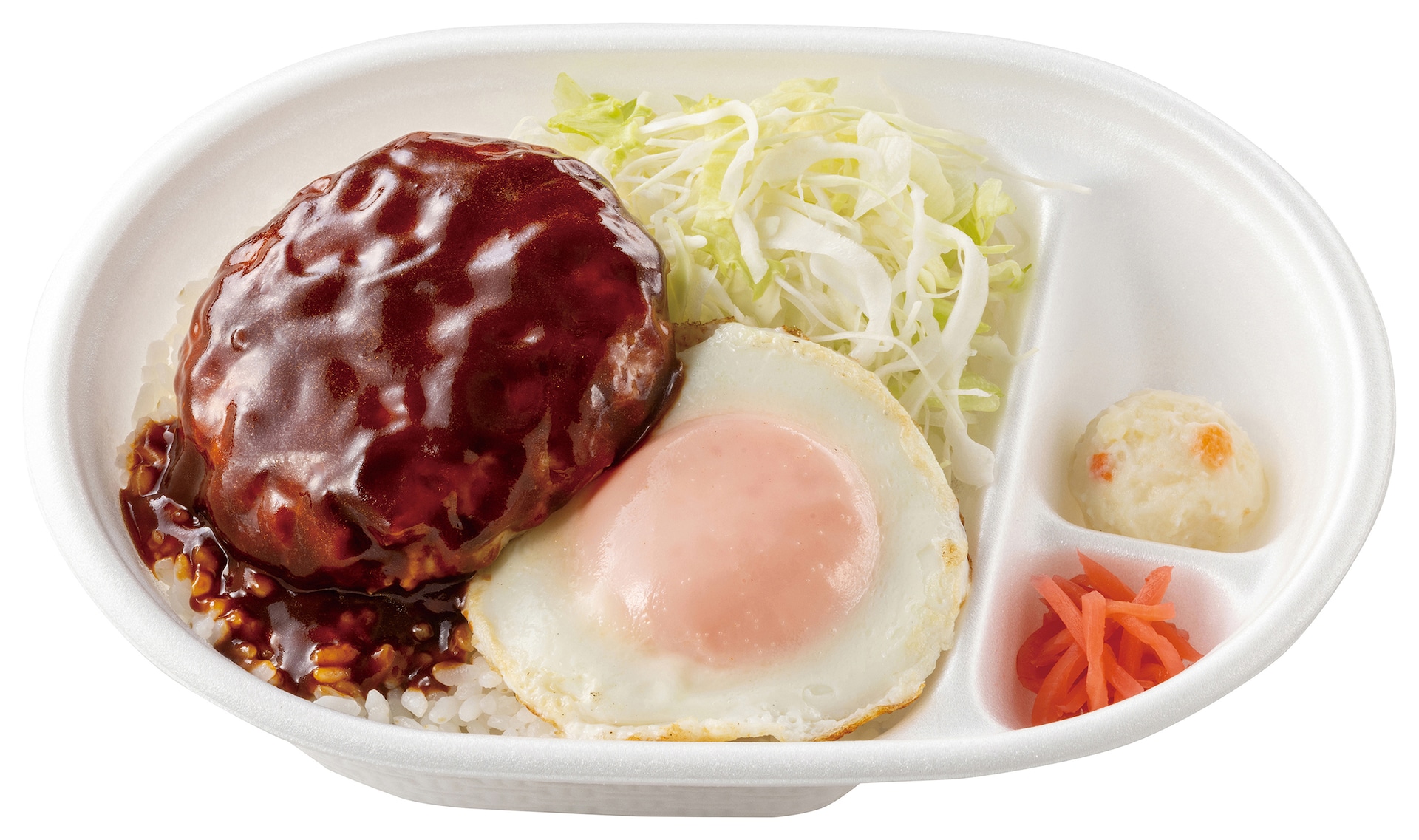 「得弁ランチシリーズ ロコモコ風デミハンバーグ得弁ランチ」