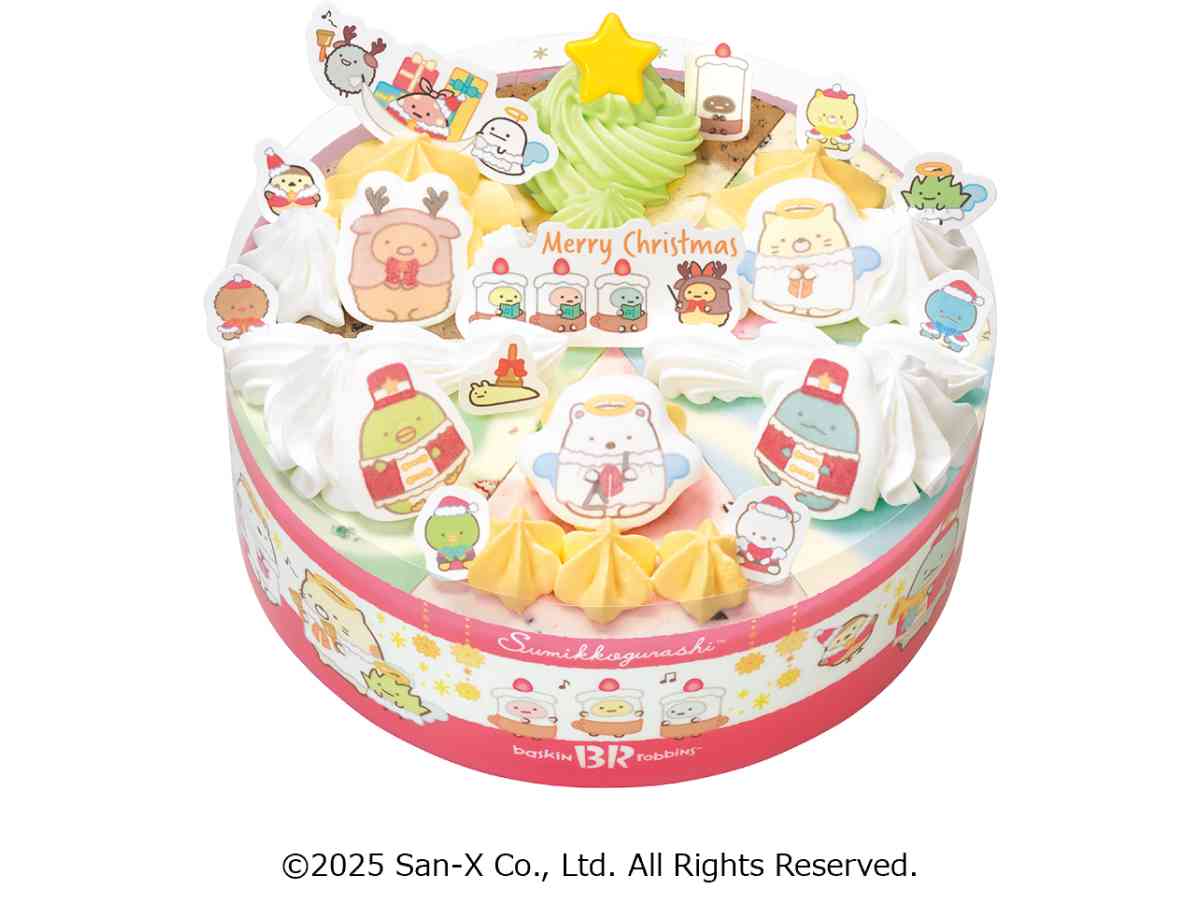 2025年のクリスマスケーキもかわいいデザインが充実。「すみっコぐらし クリスマス パレット6」　画像出典：PRTIMES（https://prtimes.jp/main/html/rd/p/000000308.000023547.html）