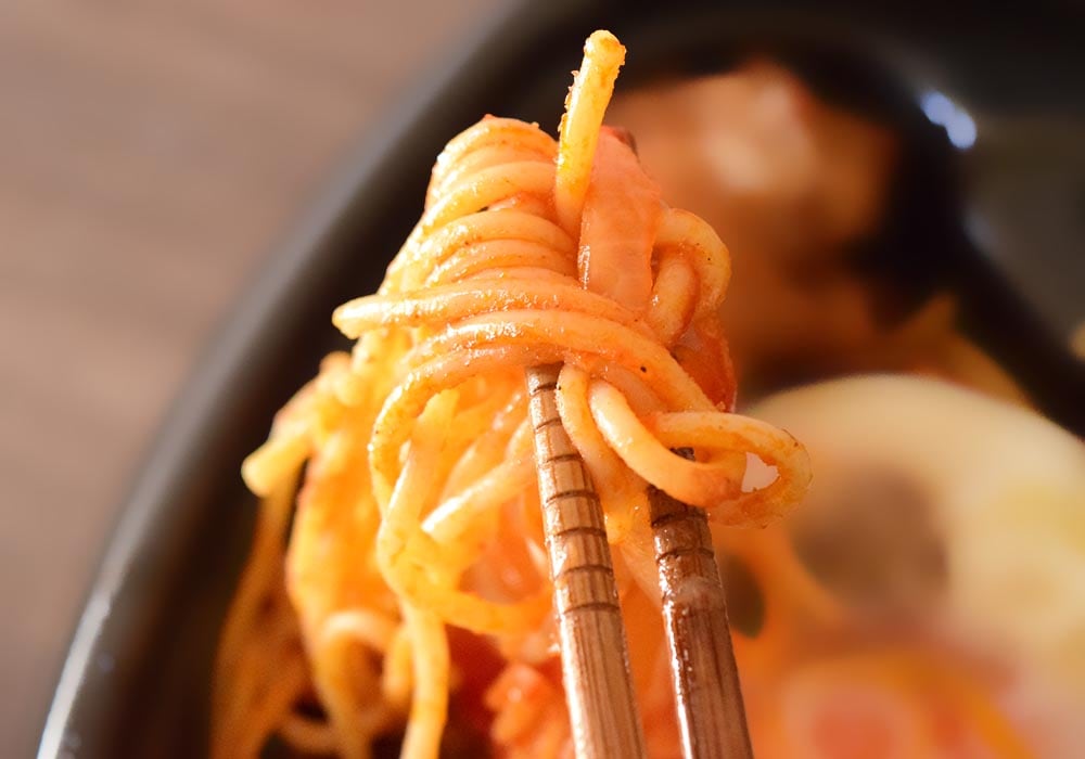 ナポリタンは、昔ながらの懐かしいケチャップの味わい