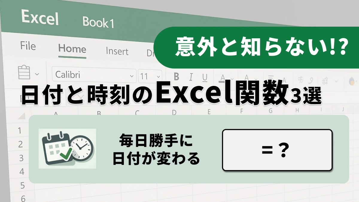 【脱手入力】「今日の日付」を毎日打ち直すのは時間の無駄？自動で更新される神関数3選