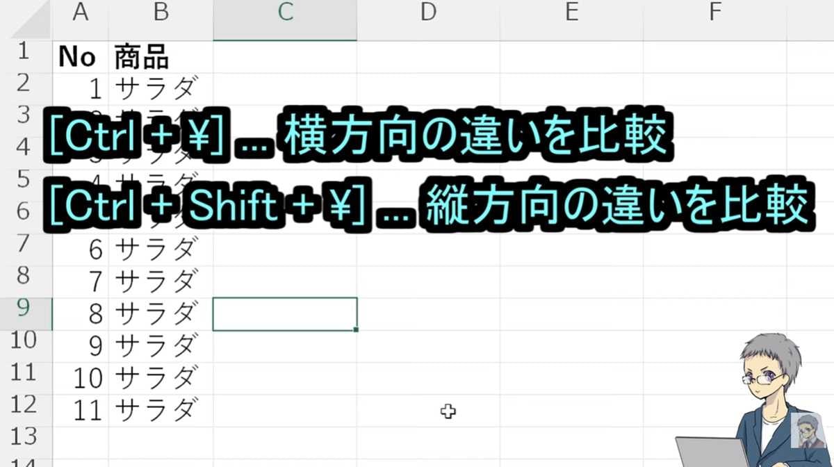 横方向の比較も紹介!実務での活用しよう!
