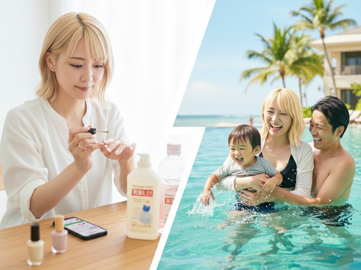 パート代5万円・30代ママの節約術！気分上げのハイトーン髪色＆子供が喜ぶ旅行のため、セルフネイルやPB＆特売で徹底カット