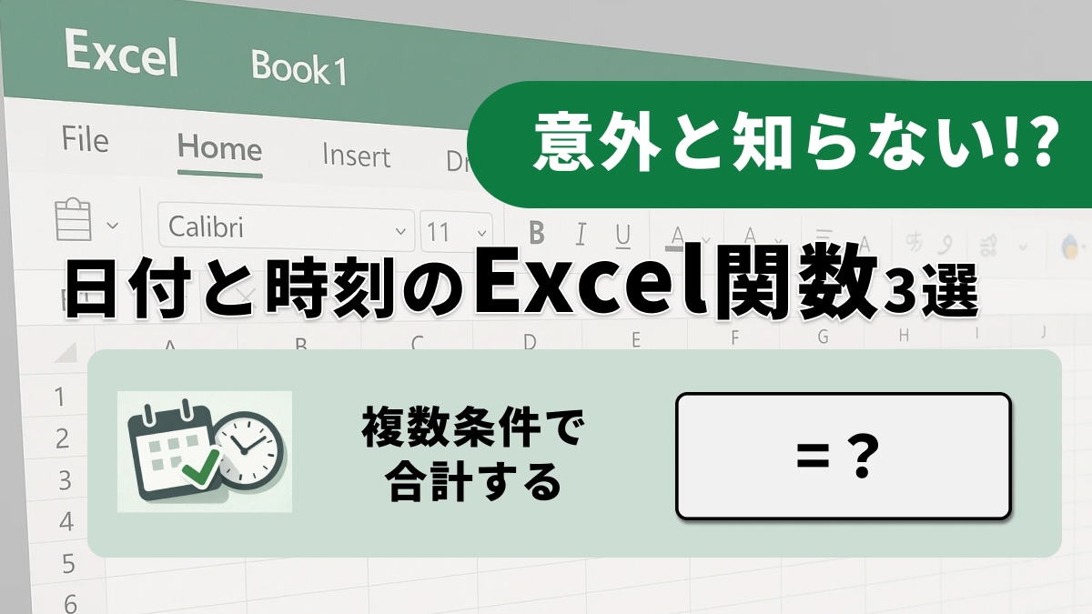【Excel集計】「条件ごとの合計、電卓でやってない？」ミスをゼロにする条件付き集計3選
