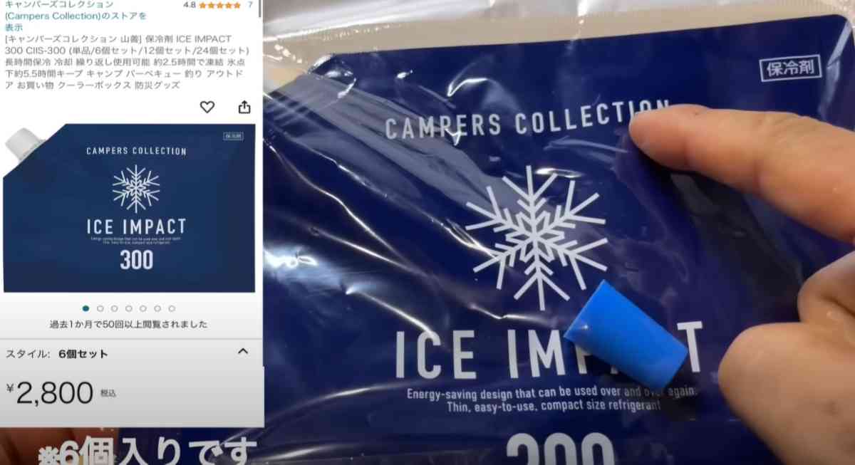 パック型保冷剤「ICE IMPACT 300」